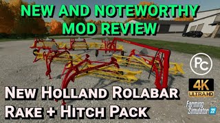 New Holland Rolabar Rake and Hitch Set | Mod Review | Farming Simulator 22