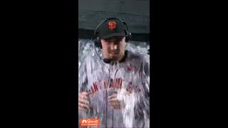 Logan Webb and Kyle Harrison got the first hit of the night on Blake Snell with the water cooler