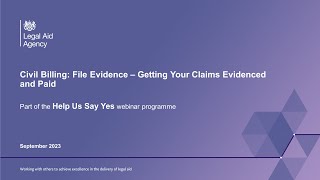Civil Billing: Getting your claims evidenced and paid