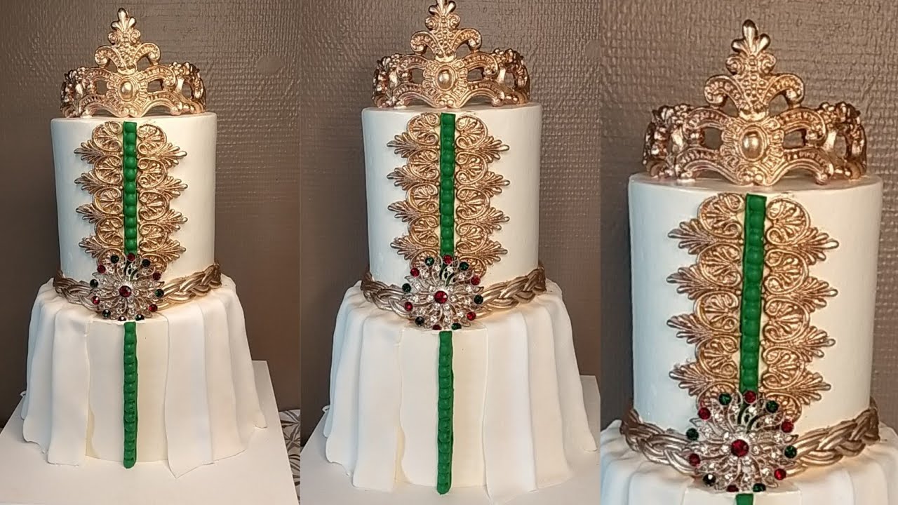 طريقة سهلة لتزيين كيك الأعراس (ليلة الحناء) كيك ديزاين