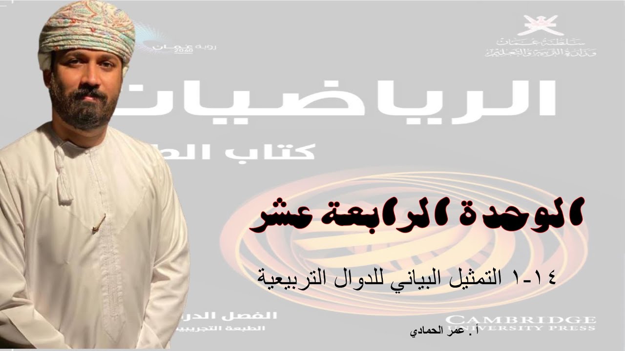 14 - 1 درس التمثيل البياني للدوال التربيعية - الرياضيات ( الصف التاسع ) - أ. عمر الحمادي