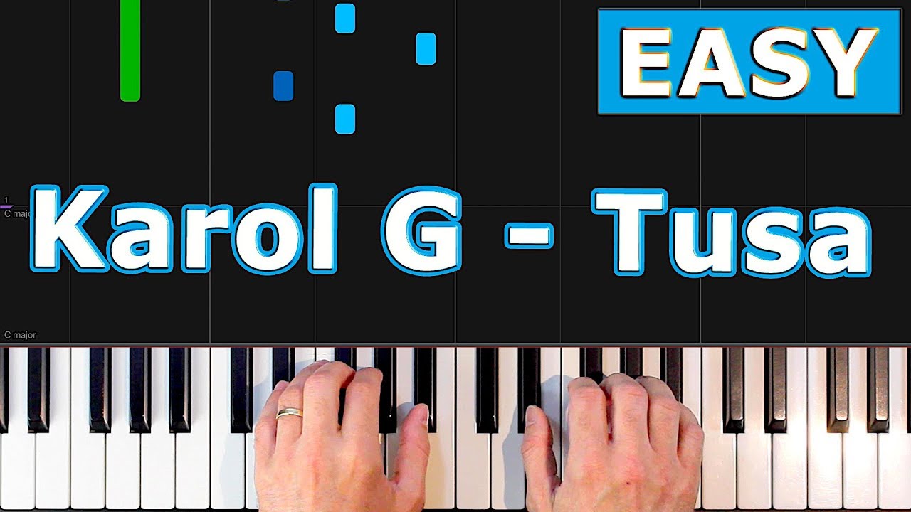 Karol G - Tusa - EASY Piano Tutorial [Sheet Music] - YouTube