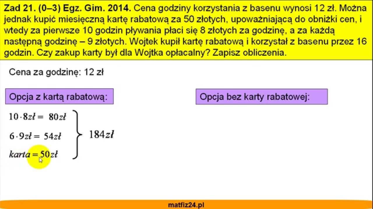 Sprawdzian Gimnazjalny Z Jezyka Angielskiego 2014 Egzamin(test) gimnazjalny z matematyki 2014 - zad 21 - Matfiz24.pl