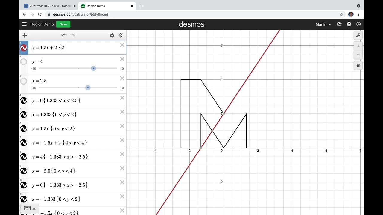 Shading a region in desmos youtube