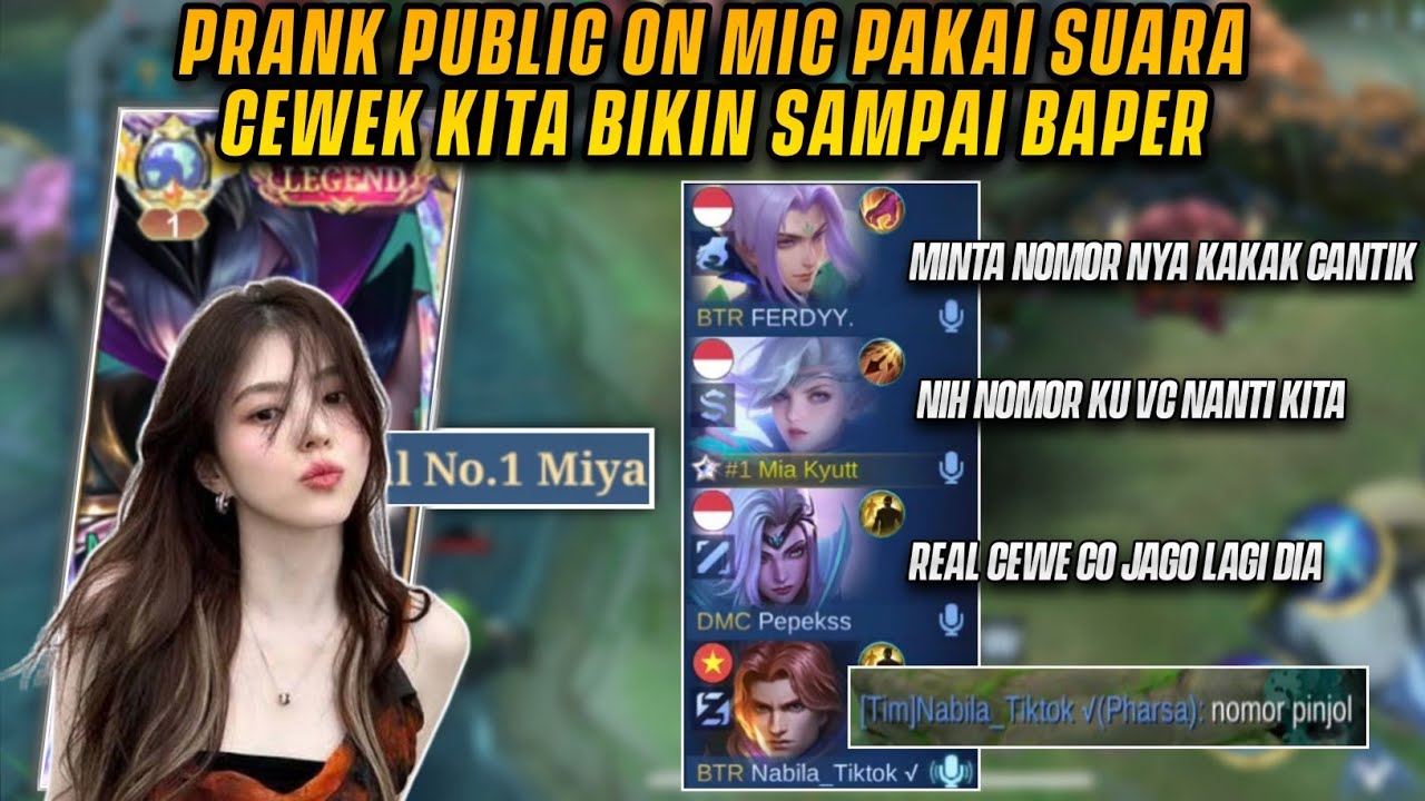 MABAR ON MIC NYAMAR JADI CEWEK BIKIN LAKI LAKI SAMPAI BAPER LIHAT SKILL MIYA GW! | MLBB