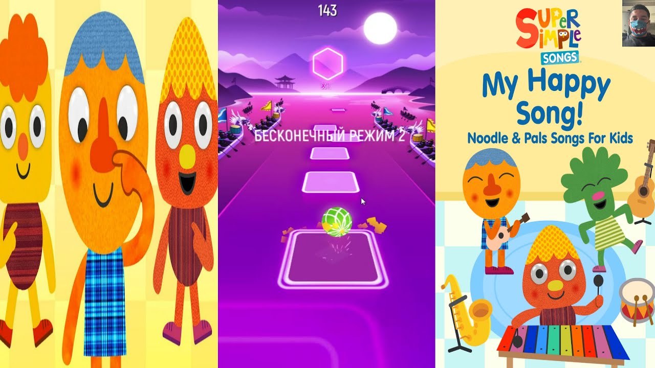 If You're Happy Noodle & Pals Super Simple Songs Tiles Hop - YouTube