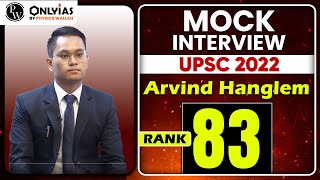 Arvind Hanglem , AIR 83| UPSC 2022 Topper | Mock Interview | PWOnlyIAS screenshot 5