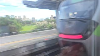 124次潮州發車經由山線開往南港的TEMU2000型八輛二編組西部超優質直達TEMU2006+TEMU2005普悠瑪自強號,(北湖火車站→中壢火車站路程景)