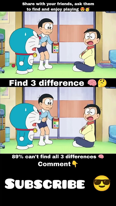 find only 3 difference and subscribed my channel #doraemon #nobita