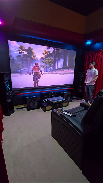 My EPIC 120', 7.2 Surround Sound HOME GAMING & MOVIE theater! 🚀💥 #gaming #PS5 #speaker #goals (SVS)