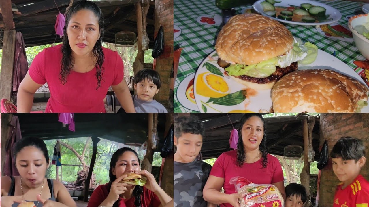 DISFRUTANDO UNAS RICAS HAMBURGUESAS Y DISFRUTANDO CON LOS NIÑOS 👦