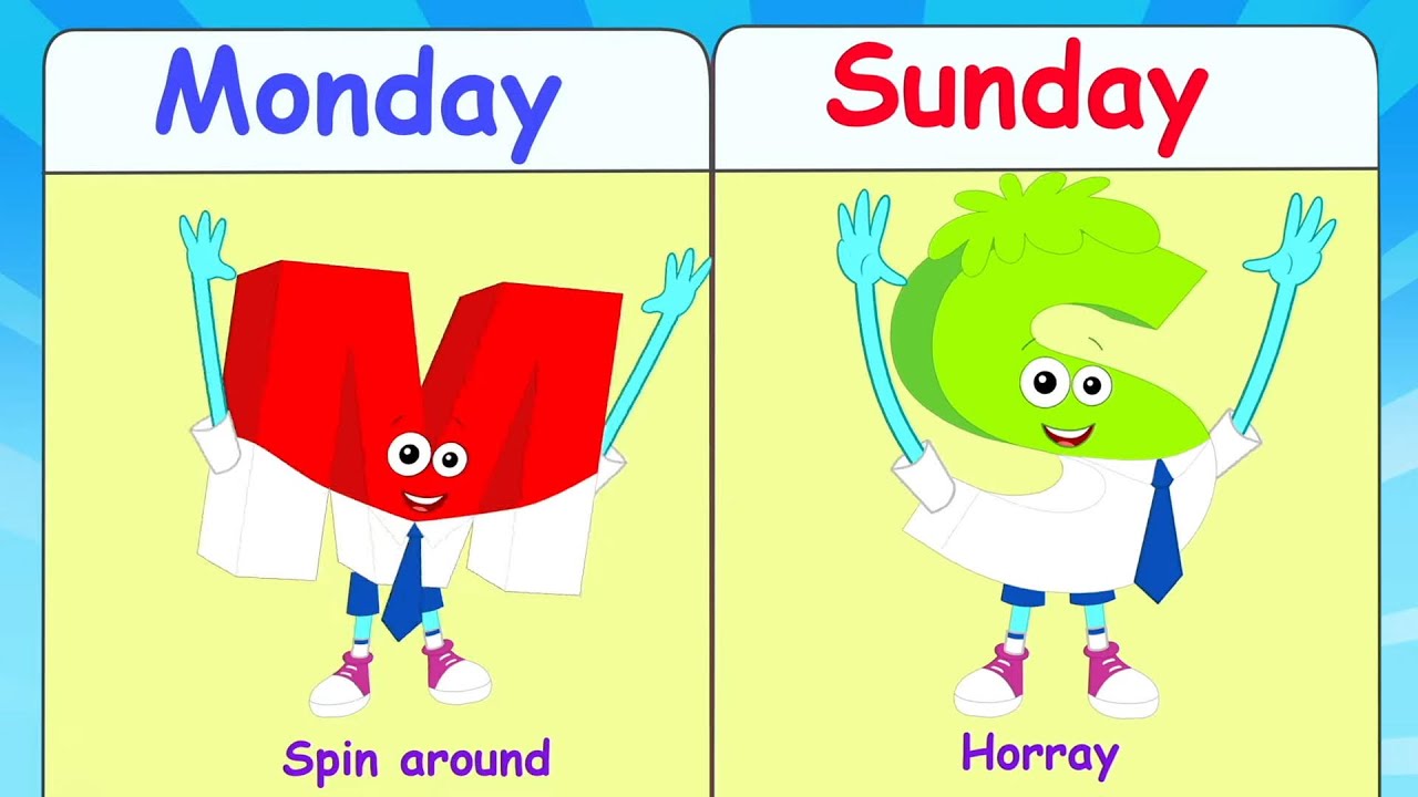 Days Of the Week Mr Alphabets and Educational Video for Children - YouTube