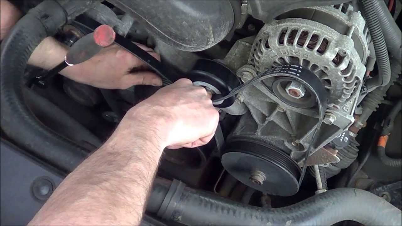 3-8-14 How to change serpentine belts on a 2007 GMC Yukon ... gm air conditioning wiring diagram 
