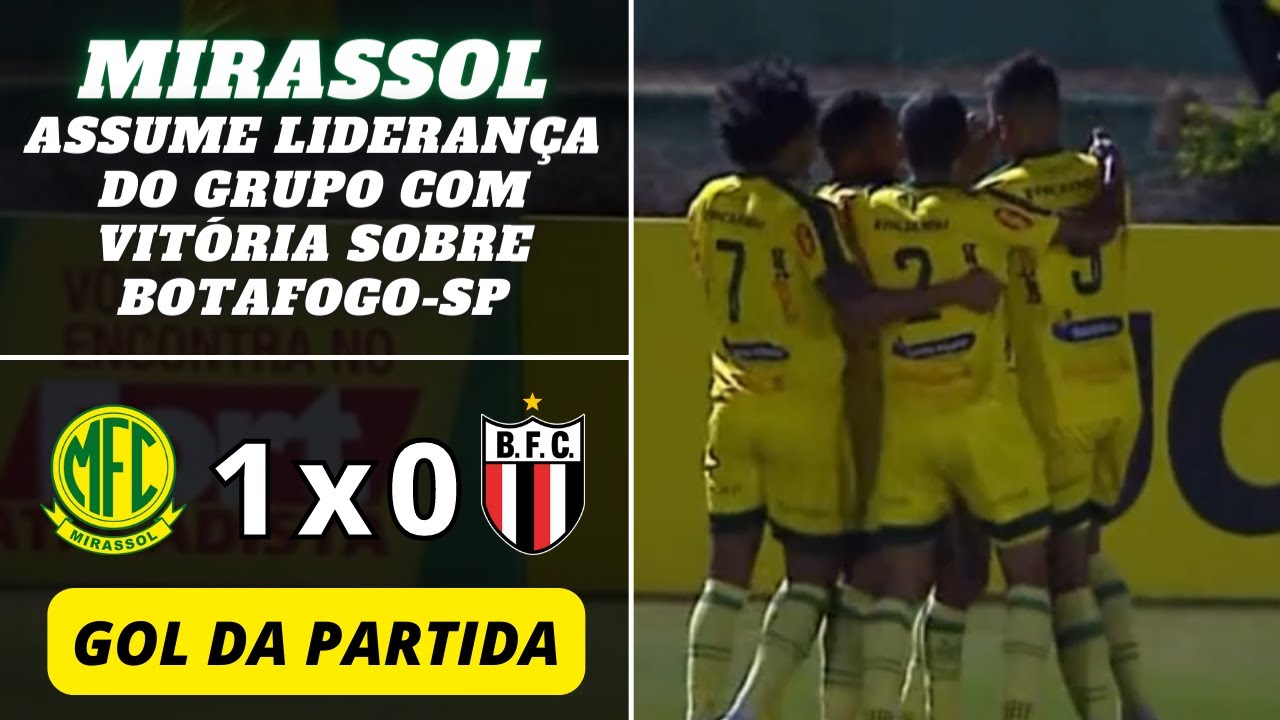 Mirassol joga melhor mas perde para o Botafogo-SP com gol no fim da partida