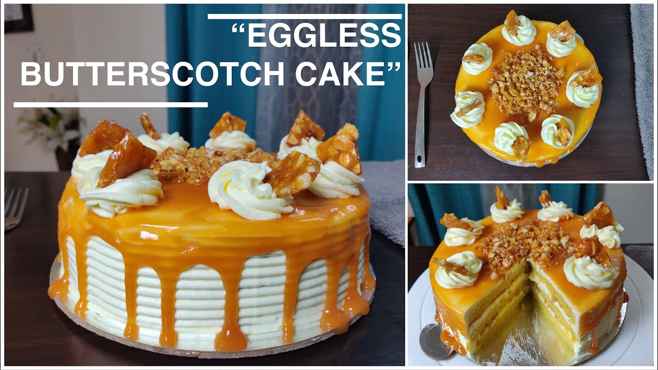 Eggless Butterscotch Cake Recipe | Homemade Butterscotch Sauce & Praline | Caramel Cake | Best Bites