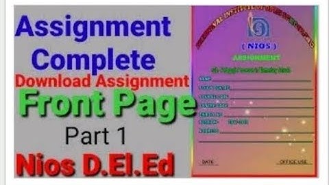 download assignment front page psd file. sumit nios deled assignment .