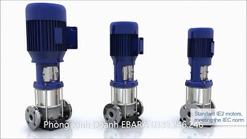 Cấu tạo nguyên lý bơm trục đứng đa tầng cánh EBARA Model EVM. HOTLINE 0333.246.246