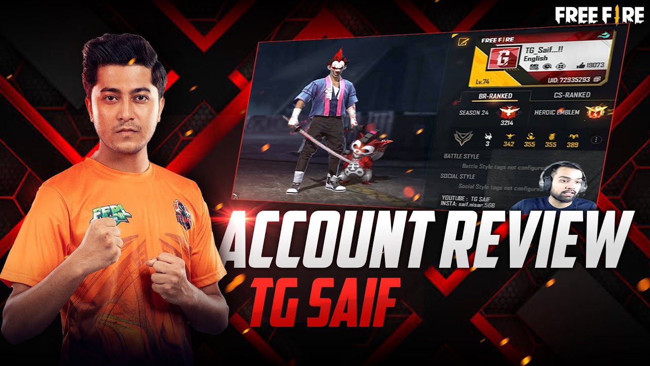 TG Saif Exclusive Account Review Free Fire Book YouTube