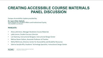 Creating Accessible Course Material Panel Discussion