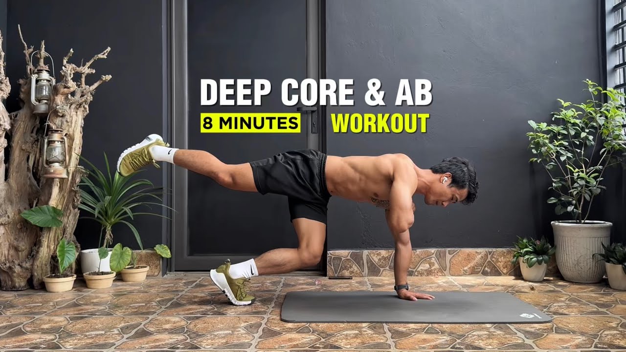 8 Min DEEP CORE Workout | Intense Abs Burn at Home - YouTube