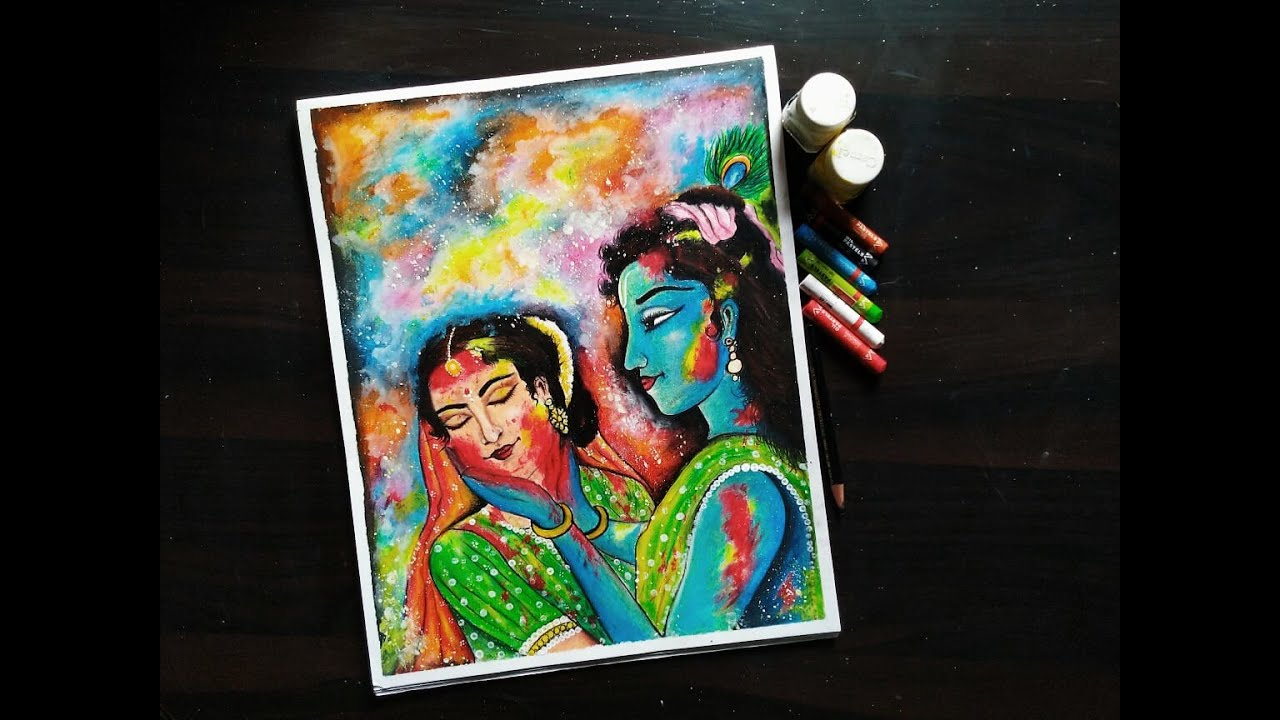 Holi special drawing /How to Draw Radha Krishna -step by step ...