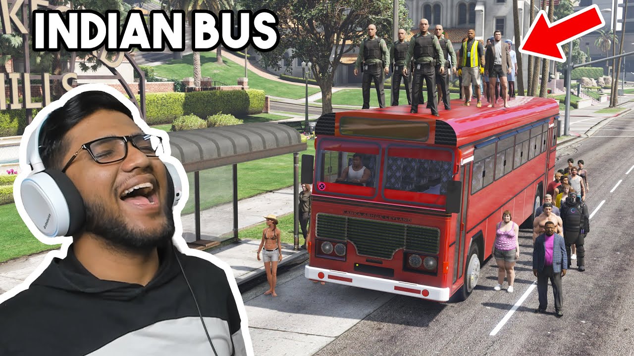 Indian Bus Simulator in GTA 5 !! (Funny GTA 5 mods Gameplay in Hindi)