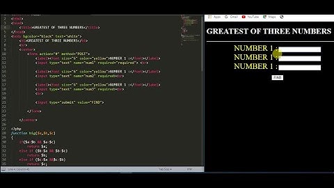 PHP Program to Find Greatest Of 3 Numbers