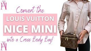 LOUIS VUITTON NICE MINI, CONVERT TO CROSSBODY & WHAT FITS INSIDE