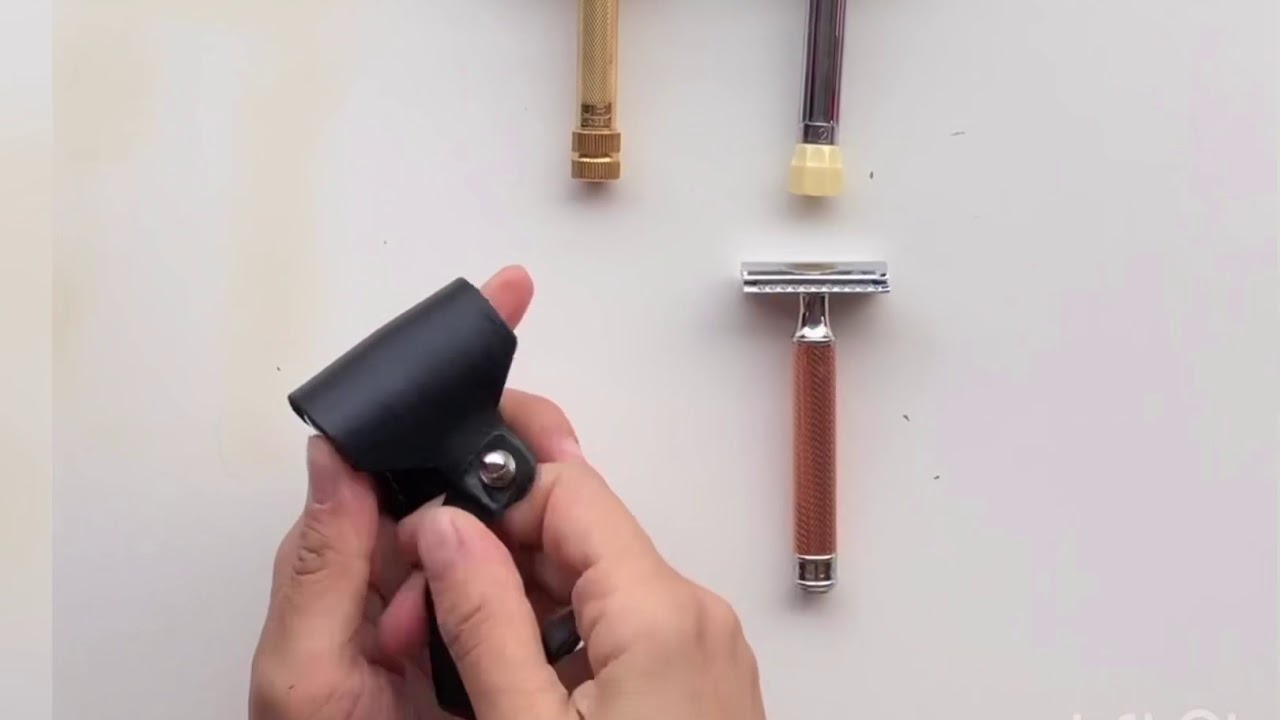 Leather Safety Razor Case Black YouTube