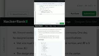 Hackerrank  || Python  || Strings  | | Designer Door Mat  #coding #solution  #codingchallenge