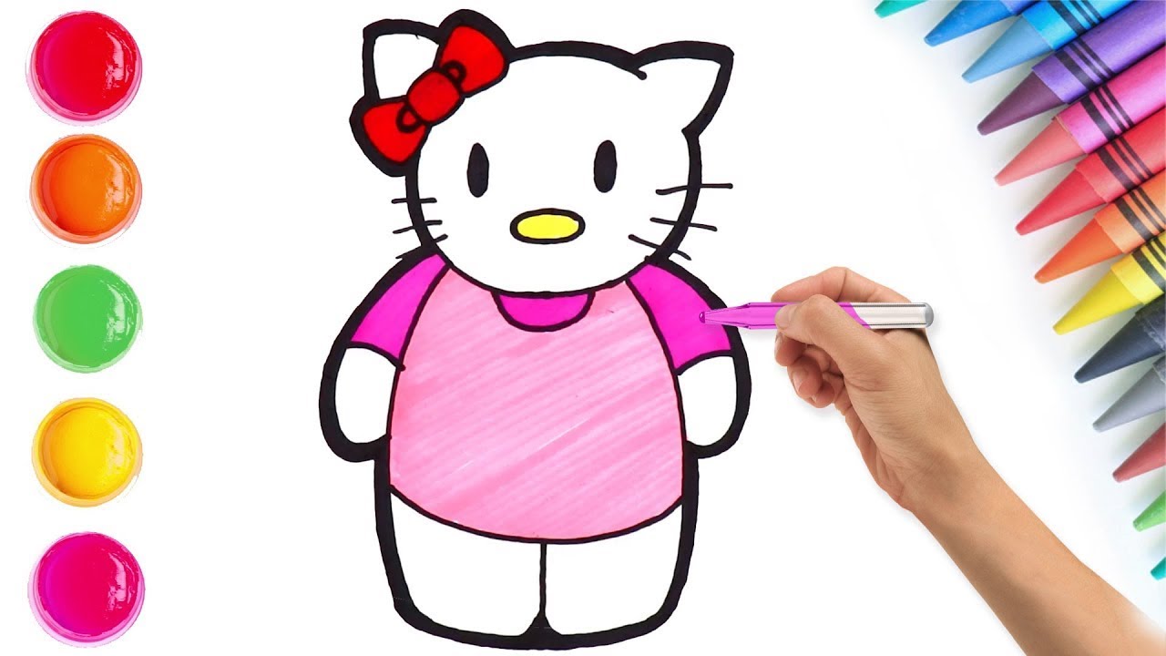 ⁣How to Draw Hello Kitty Easy | Cute Drawings  | Learning & Drawing For Kids By Chiki Art