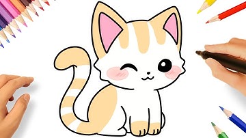 HOW TO DRAW A CUTE KAWAII CAT EASY STEP BY STEP 😻🐈