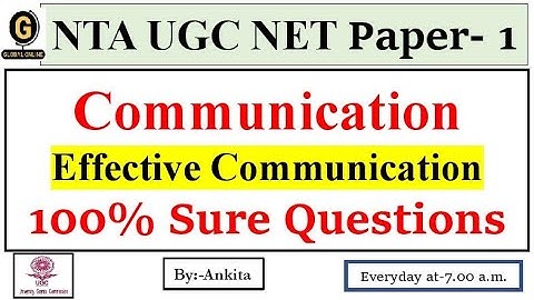 NTA UGC NET Paper-1| Most  Expected MCQ | Communication |Effective Communication| upcoming Exam 2022