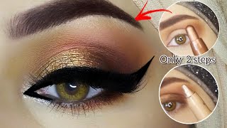 Easiest: Copper Brown Smokey Eye Makeup | Pencil Makeup| Step by Step Tutorial for BEGINNERS