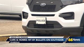 Cars and homes hit by gunfire in Evansville