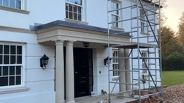 Installing Lead Capping And Shelf Detail To A Stone Portico