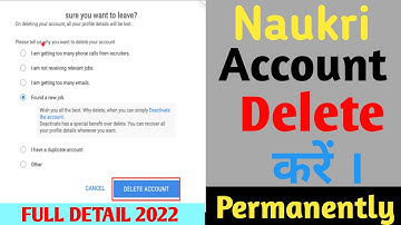 Naukri account delete kaise kare || How To Delete Naukri Account Permanently ||@onlineknowledge2249