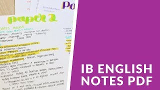How I Got a 7 in IB HL Language and Literature + Notes PDF