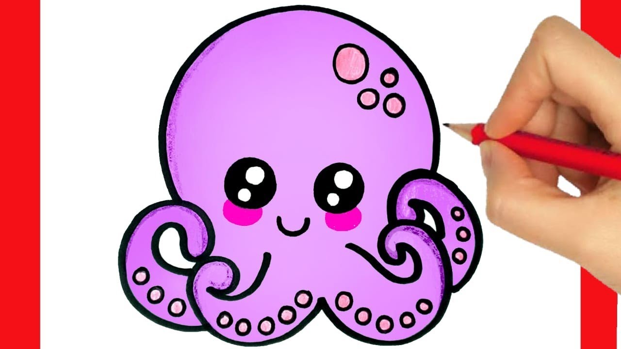 Tuyệt vời Octopus cute drawing Cho trẻ em vẽ và tô màu