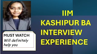 IIM Kashipur MBA Analytics interview experience