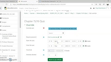 User Overrides in Moodle