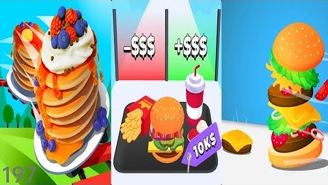 Pancake Run vs Fast Food Run vs Burger Run - Triple Gameplay 197 (Android/iOS).