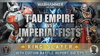 Imperial Fists Space Marines vs T'au Empire Warhammer 40K 10th Edition Battle Report 2000pts