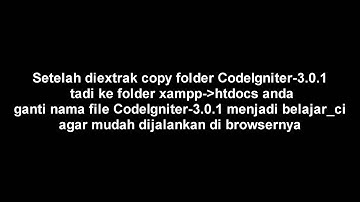 Tutorial Codeigniter pemula 1