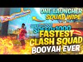 ONE LAUNCHER SQUAD WIPE || FASTEST CLASH SQUAD BOOYAH EVER || SPEED ×1000 || EPIC FIGHT ||