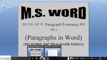 PARAGRAPH FORMATTING TOOLS IN MS WORD IN HINDI