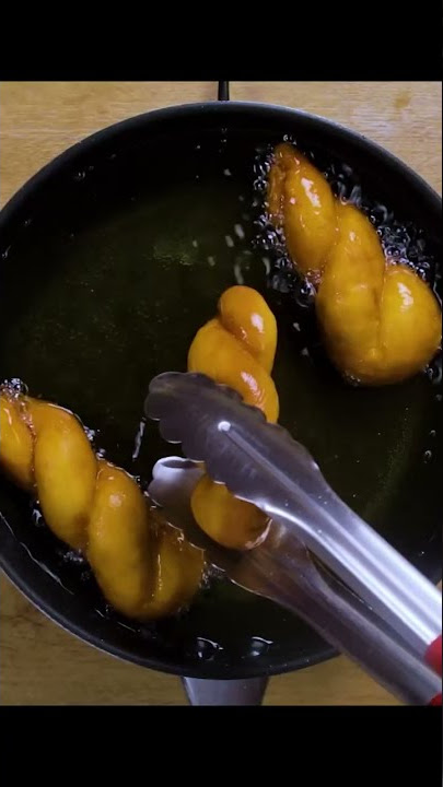 Fluffy Korean TWISTED DONUTS 😍🍩 Kkwabaegi Recipe in 30 seconds! #shorts #donuts #nyamnyamshorts
