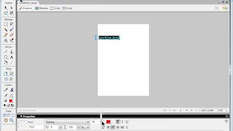 inserting text into macromedia fireworks 8