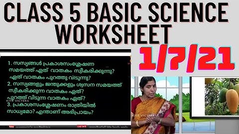 class 5 Basic science worksheet 1/7/21| 5th std basic science worksheet | @talknwalk