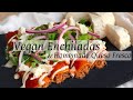 VEGAN RED ENCHILADAS | Homemade Queso Fresco | Jackfruit “Chicken” Style | Mexican Food